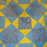 Blue and Yellow Quilt from Pioneer Valley Quilt Display