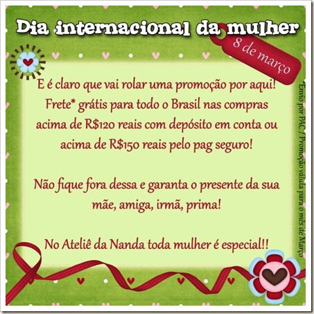 Promoção dia internacional das Mulheres