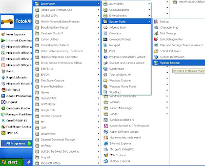 Step by Step to System Restore