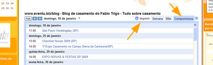 Nova seção: Agenda de Feira de Noivas e Eventos de Casamento explicacao agenda Nova seção: Agenda de Feira de Noivas e Eventos de Casamento