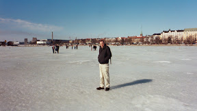 Walking on the ice, Helsinki Harbour