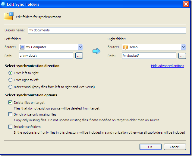 Sync Folders delete files with CloudBerry S3 Explorer