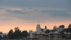 Hrishikesh temple skyline at sunset