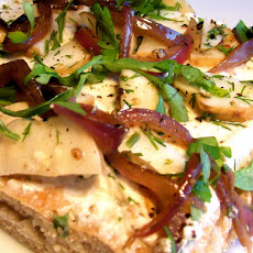 Marinated Sunchoke and Caramelized Onion Focaccia