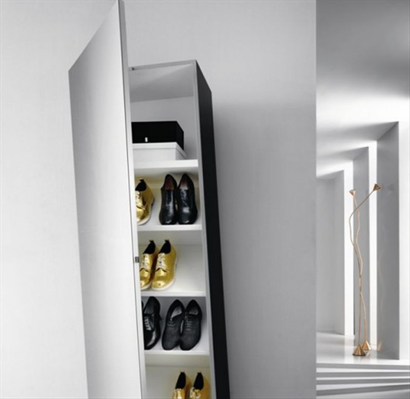 wall cabinet rack with mirror design