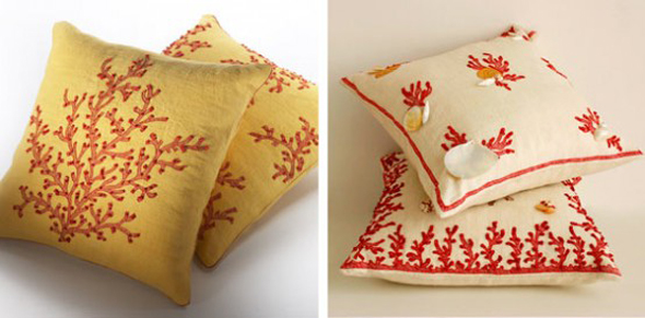 coral motif style pillow design ideas