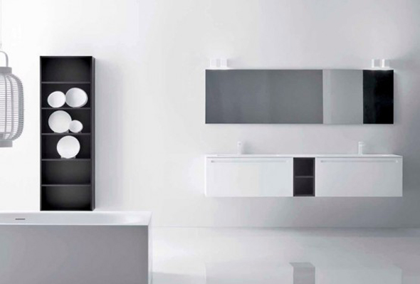 modern white furniture bathroom set design