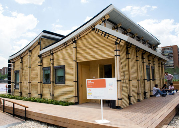 bamboo style house solar energy design
