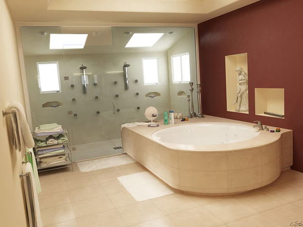 modern bathroom interior decorating design plans