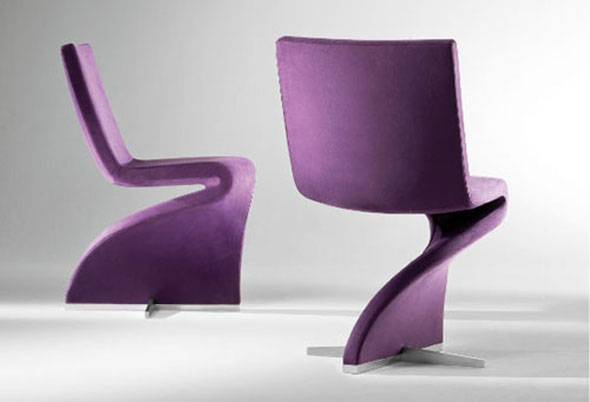 elegant purple twist modern chairs design