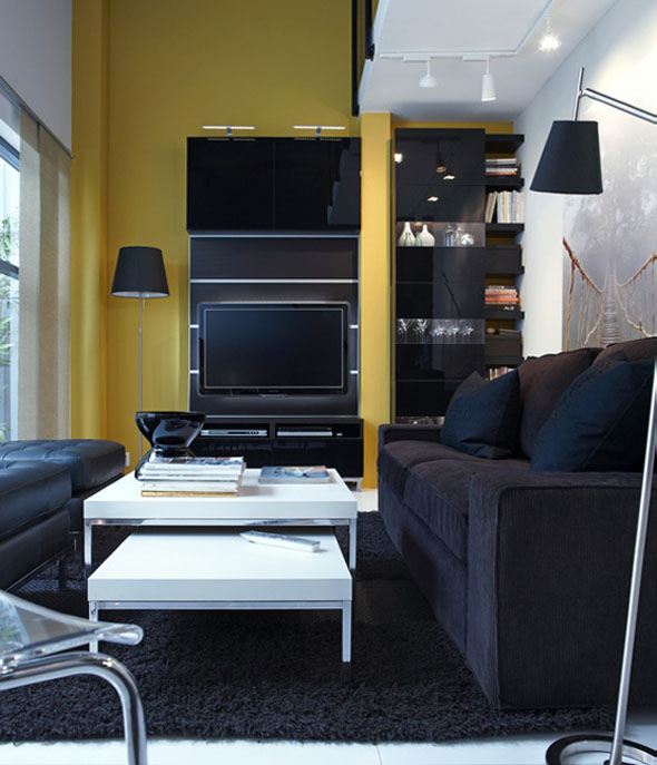 minimalist elegant black living room furniture