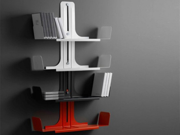 Modular Aluminum Book Wall Shelving System Design – Alibook by Domodinamica