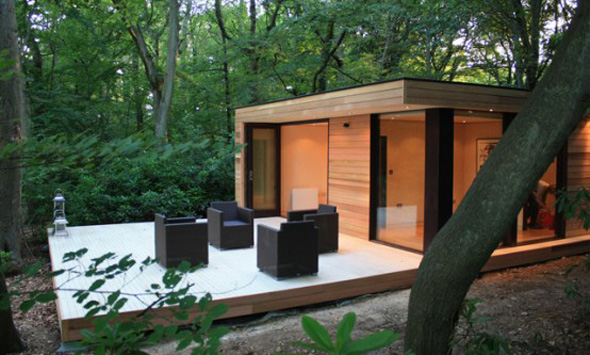 contemporary green garden studio architecture design