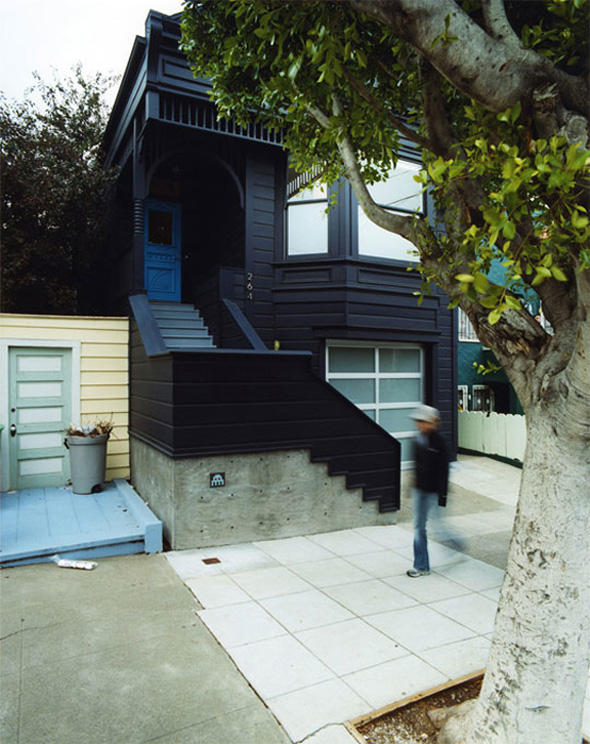 blue black victorian duplex home design