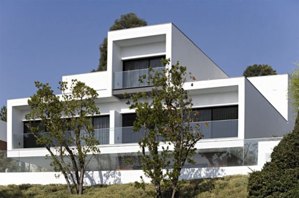 luxury white concrete house architecture design