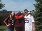 Tim Latham (Spring '07), Laura Nolan and the Hokie Bird at the DKE Tailgate