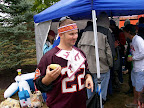 Adam Lackey (Fall '01) at the Miami tailgate in the rain