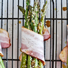 Bacon Wrapped Caramelized Sesame Asparagus