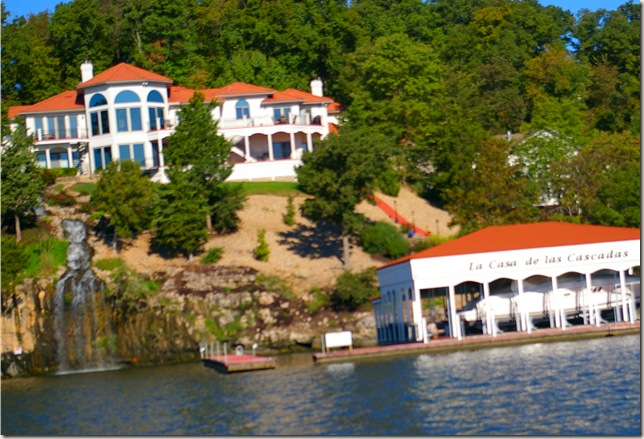 Mansion with a homemade water fall