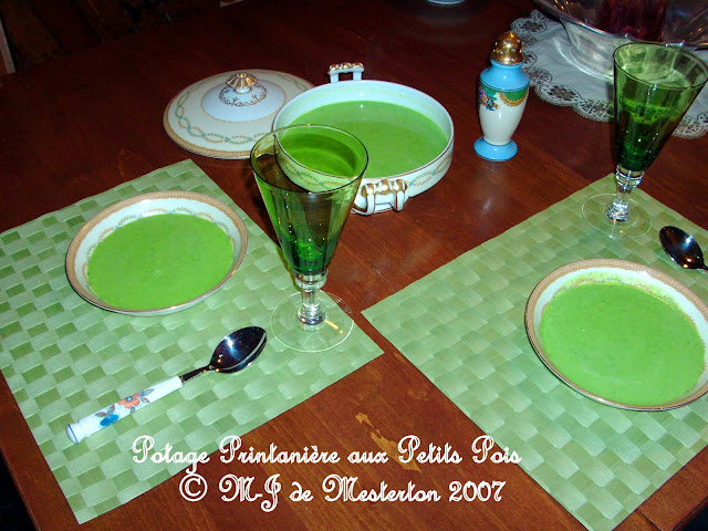 M-J de Mesterton's Spring Green Pea Soup Potage Printanière aux Petits Pois, Copyright 2007