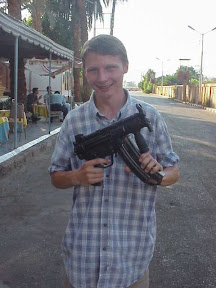 Mark Playing with Guns in Egypt