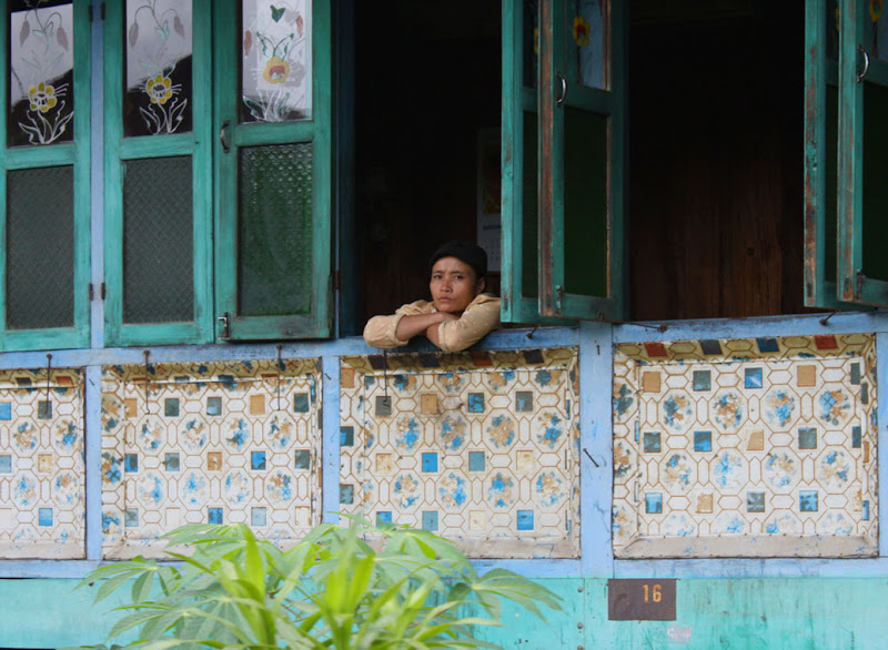 Woman in Window_West Lampung_Ranau Lake_Lumbok Village_Sumatra_Indonesia