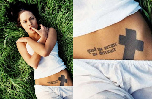 Latin saying tattooed on Angelina Jolie's lower abdomen In English 