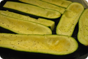 scooped-out zucchini