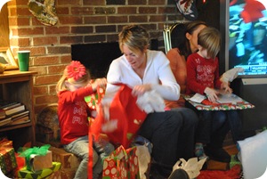 kids opening presents