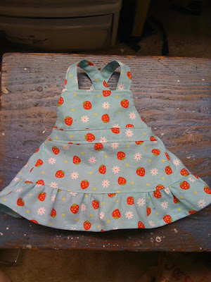 Doll jumper dress with strawberries
