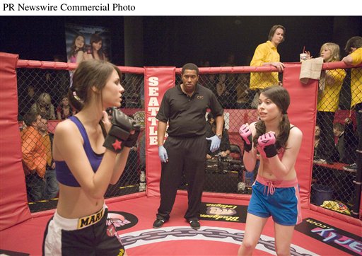 Victoria Justice (left) guest stars with Miranda Cosgrove (right) in a special one-hour iCarly movie event, "iFight Shelby Marx."  (PRNewsFoto/Nickelodeon, Lisa  Rose/Nickelodeon)