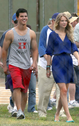 #3341020 A film with a cast already overflowing with talent saw cameos by stars Taylor Lautner and Taylor Swift on July 30, 2009 in Los Angeles, California. Both tween idols enjoyed each other’s company on set, flirting and laughing until director Garry Marshall interrupted them. The newly added actors are playing athletes for the fictional Henderson High School track and field team and Lautner took the opportunity to flaunt his athletic prowess and well-built frame, sprinting, jumping hurdles and doing the high jump while the less sports-inclined Swift did some mild stretching. Fame Pictures, Inc - Santa Monica, CA, USA - +1 (310) 395-0500