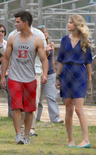 #3341025 A film with a cast already overflowing with talent saw cameos by stars Taylor Lautner and Taylor Swift on July 30, 2009 in Los Angeles, California. Both tween idols enjoyed each other’s company on set, flirting and laughing until director Garry Marshall interrupted them. The newly added actors are playing athletes for the fictional Henderson High School track and field team and Lautner took the opportunity to flaunt his athletic prowess and well-built frame, sprinting, jumping hurdles and doing the high jump while the less sports-inclined Swift did some mild stretching. Fame Pictures, Inc - Santa Monica, CA, USA - +1 (310) 395-0500