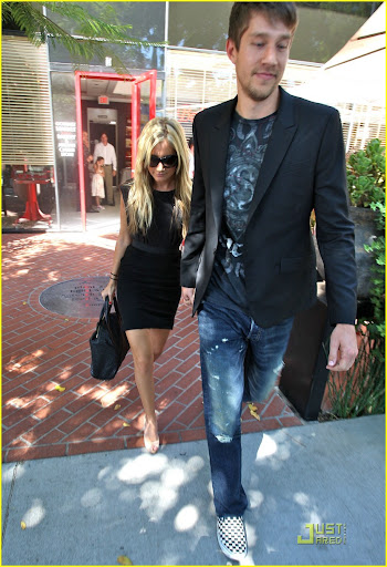 Ashley Tisdale, with newly dyed blonde hair, and boyfriend Scott Speer visit Bokado restaurant  Los Angeles, California - 19.09.09 Mandatory credit: WENN.com