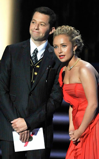 LOS ANGELES, CA - SEPTEMBER 20: Actor Jon Cryer (L) and actress Hayden Panettiere present the Outstanding Host For A Reality Or Reality-Competition Program award onstage during the 61st Primetime Emmy Awards held at the Nokia Theatre on September 20, 2009 in Los Angeles, California. (Photo by Kevin Winter/Getty Images)