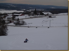 Ssnowboarding on chickering's hill