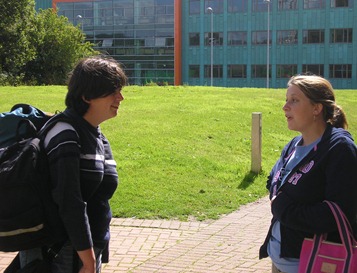 Christy and Liz at the World Gathering of Young Friends