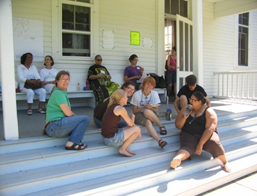Youngins on the porch at Illinois Yearly Meeting
