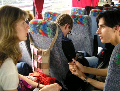 On a bus to the World Gathering of Young Friends, 2005