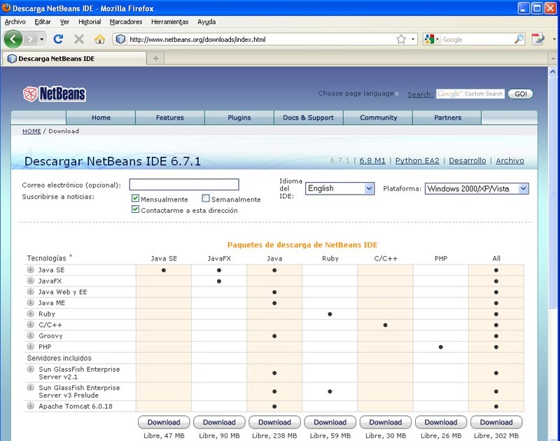 Netbeans download jdk