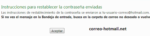 Restablecer contraseña Hotmail instrucciones