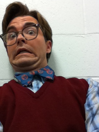 Michael Venske as the eccentric costumer and science teacher in Stages Theatre's "The Frog Prince"