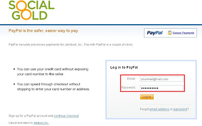 開心農場農民幣購買PayPal登入畫面