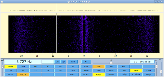 Combined waterfall and FFT scope in Quisk SDR