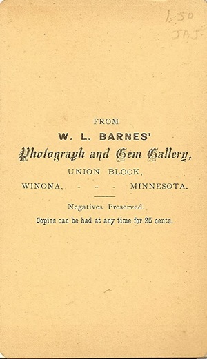 Pioneer couple CdV back Pioneer couple CdV back