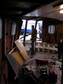 The back of the new galley with the gaping hole!