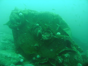 The tip of the bow of the Lunokhods-1 in 43m off Shetland - taken with natural light