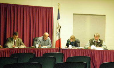 (L to R) City Administrator Mike Nardini, Mayor Darrell Dobernecker, City Clerk Ronda Brown, and City Councilman Bruce Schiebout