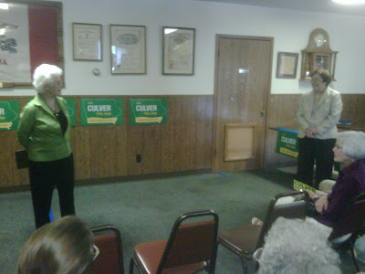 Phyllis Weeks (l) introduces Lt. Governor Patty Judge