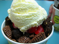 Norman Black Forest: Coco Chex, Red Ribbon brownies, cherries and mini choco Kisses